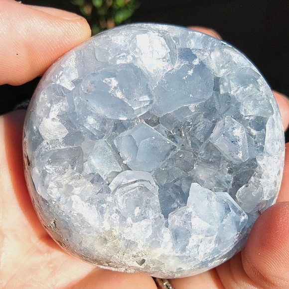 Calming, Baby Blue Celestite Geode Sphere- So sparkly!!! - Picture 3 of 17